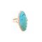 Bague 55.5 Bague Marquise cabochon de turquoise 58 Facettes AA 1669