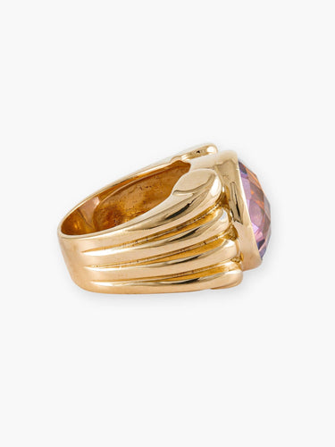 Sormus 55 Fred - Sormus, jossa on pyöreä ametisti 18 karaatin keltakullassa 58 Facettes 1409-21