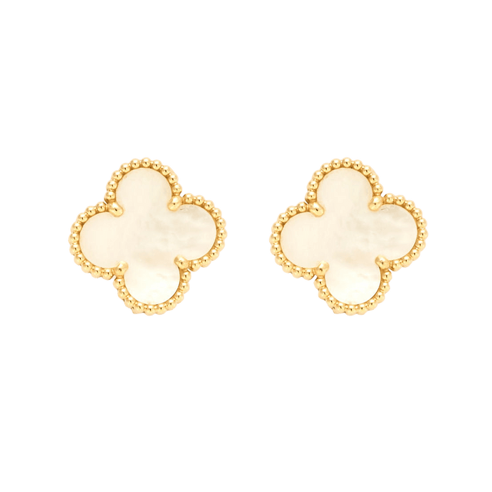 Boucles d'oreilles Van Cleef & Arpels - Boucles d’oreilles Alhambra Vintage Nacre Or Jaune 58 Facettes