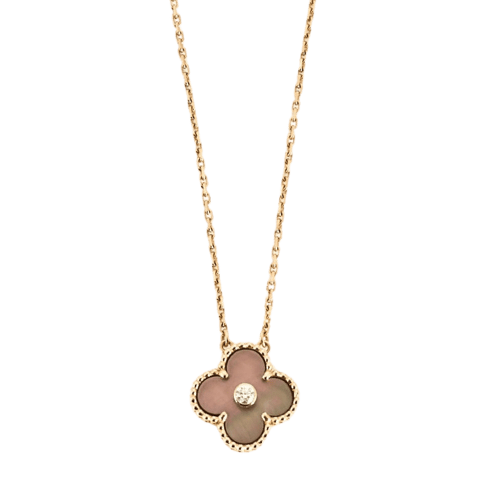 Collier VAN CLEEF & ARPELS - ALHAMBRA -  Collier or rose, nacre et diamant 58 Facettes DDV9207-1