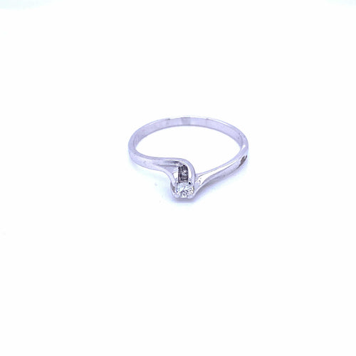 Bague 57 Bague solitaire diamant en or blanc 18k 58 Facettes