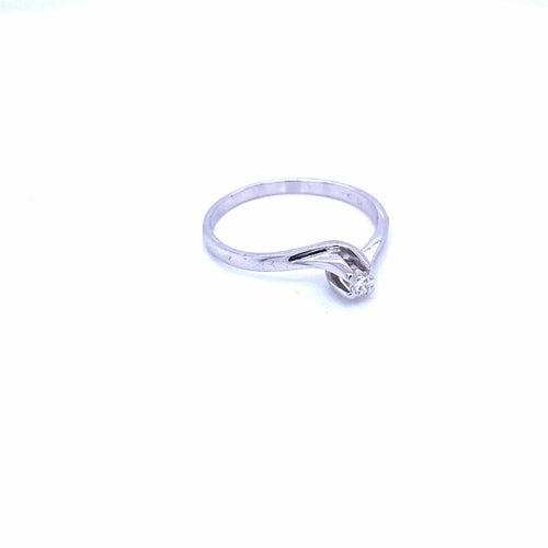 Bague 57 Bague solitaire diamant en or blanc 18k 58 Facettes