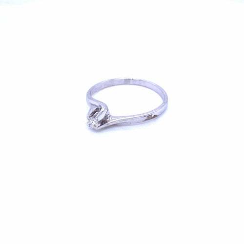 Bague 57 Bague solitaire diamant en or blanc 18k 58 Facettes