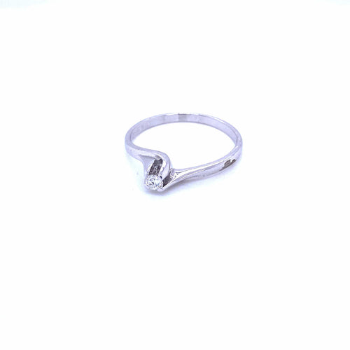 Bague 57 Bague solitaire diamant en or blanc 18k 58 Facettes