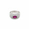 Bague 55 Bague pavée en or blanc 18 carats, rubis et diamants 58 Facettes