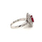 Bague 52 Bague en or blanc 18k avec rubis ovale 2,07 ct et diamants 58 Facettes