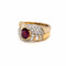 Bague 60 Bague cocktail rubis et diamants en or jaune et blanc 18 carats 58 Facettes