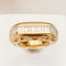 Ring 55 Yellow gold 750 ring with baguette and brilliant cut diamonds 58 Facettes 2668