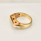 Ring 55 Yellow gold 750 ring with baguette and brilliant cut diamonds 58 Facettes 2668