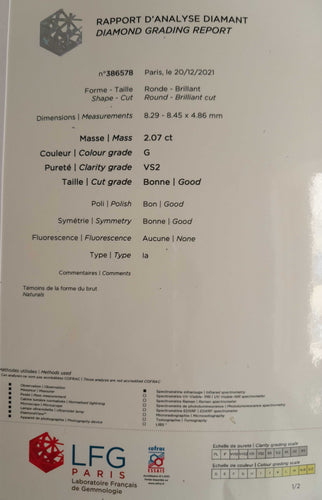 Bague 55 Bague Solitaire accompagné Diamant 2.07cts 58 Facettes ADA01