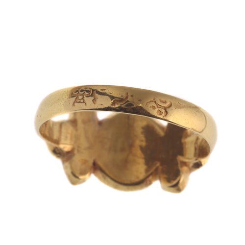 Bague 54 Bague baroque en or jaune 18K et diamants taille rose (v. 1680) 58 Facettes 20240-0293