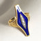 Ring 53 18-carat yellow gold ring with enamel, size 53 58 Facettes 2791