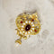 Pendentif Pendentif/Broche antique en or jaune 14 carats 58 Facettes 2976