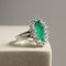 Ring 52.5 14-carat white gold ring with emerald and diamonds 58 Facettes 2977