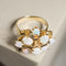 Bague 58.5 Bague en or jaune 14 carats avec 9 opales cabochon 58 Facettes 2992