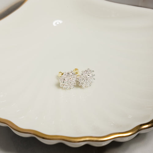 14 ayar beyaz altın ve parlak kesim pırlanta Ohrstecker küpeler 58 Facettes 2971