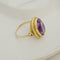 Ring 67 Vintage-Ring aus 14K Gelbgold mit ovalem Amethyst 58 Facettes 3135