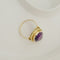 Ring 67 Vintage-Ring aus 14K Gelbgold mit ovalem Amethyst 58 Facettes 3135