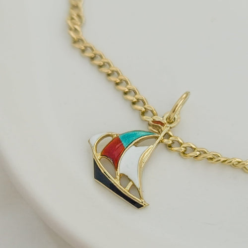 Pulseira Pulseira peixes em ouro amarelo 14K com pendentes esmaltados 58 Facettes 3138