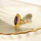 Ring 53.5 Amethyst ring in 14-carat yellow gold 58 Facettes