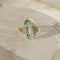 Ring 54 Ring Art Deco i 14 karat gult guld med akvamarin og diamanter 58 Facettes
