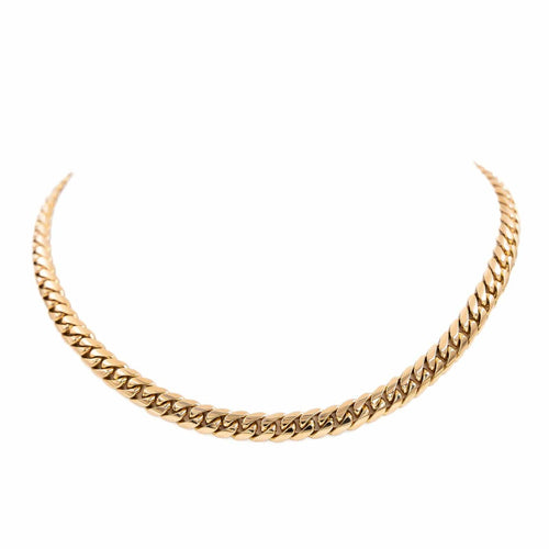 Collier Collier chaîne maille gourmette plate en or rose 18 carats 58 Facettes 2024757CN