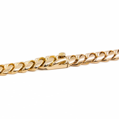 Collier Collier chaîne maille gourmette plate en or rose 18 carats 58 Facettes 2024757CN