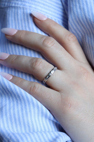 Bague 52 Alliance - Bague en or blanc 18 carats et diamants 58 Facettes 2024998CN