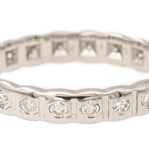 Bague 52 Alliance - Bague en or blanc 18 carats et diamants 58 Facettes 2024998CN