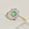 Ring 48 Vintage floral ring in 18k yellow gold, emerald and diamonds 58 Facettes