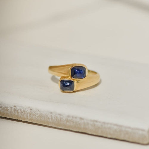 Yüzük 55 Cartier Toi & Moi - 18 ayar sarı altın ve safirli vintage yüzük 58 Facettes