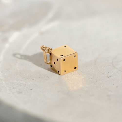 Kolye 18 ayar sarı altın vintage zar kolye 58 Facettes 3229-28