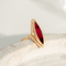 Ring 52 Vintage marquise ring in 18-carat yellow gold and synthetic ruby 58 Facettes