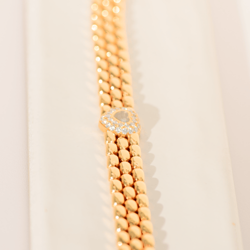 Bracelet Chopard Happy Diamonds - Bracelet cœur en or jaune 18 carats et diamants 58 Facettes 3294
