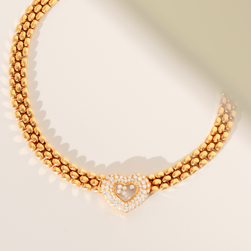 Collier Chopard Happy Diamonds - Collier en or jaune 18 carats et diamants 2,79 ct 58 Facettes 3295
