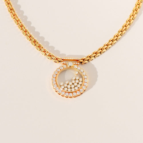 Necklace Chopard Happy Diamonds - 18-carat gold and diamond necklace 3.0 ct 58 Facettes 3293