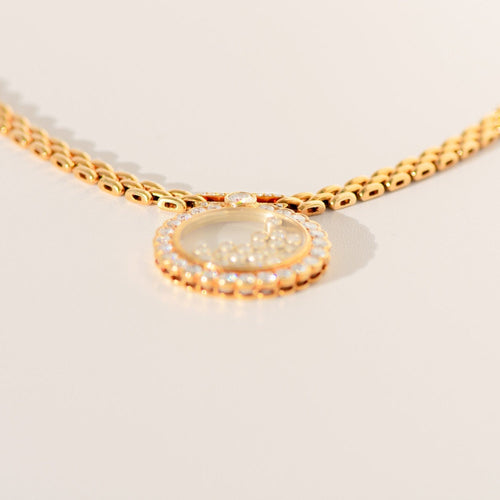 Collier Chopard Happy Diamonds - Collier en or jaune 18 carats et diamants 58 Facettes 3293