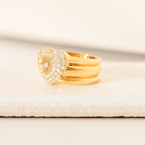 Bague 58 Chopard Happy Diamonds - Bague en or jaune 18 carats et diamants 58 Facettes 3288
