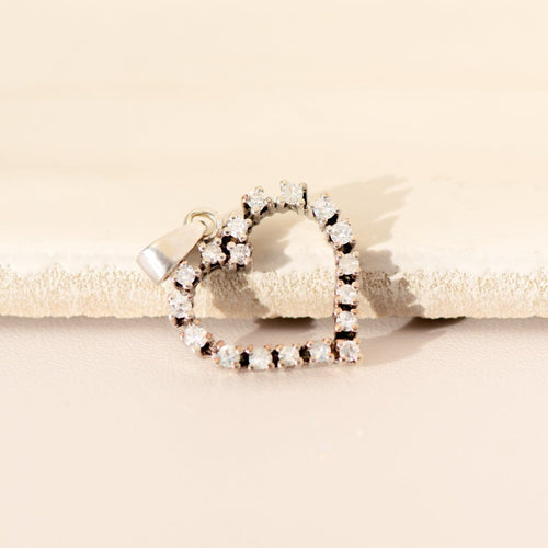 Vedhæng Hjertevedhæng i 14 karat hvidguld med diamanter ca. 0,50 ct 58 Facettes