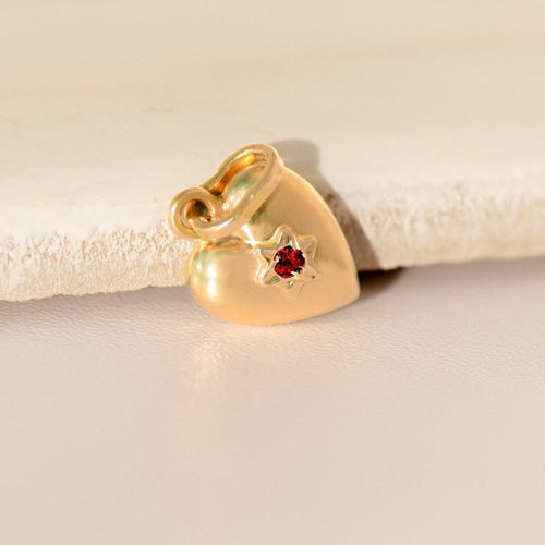 Pendentif Pendentif cœur - 18 carats or jaune avec rubis 58 Facettes