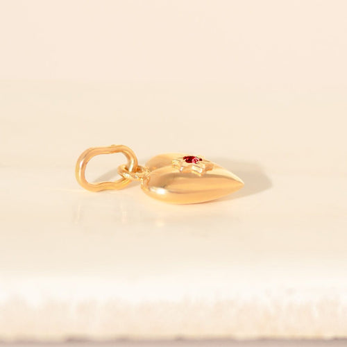 Heart Pendant Pendant - 18-carat yellow gold pendant with ruby 58 Facettes