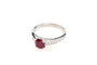 Bague 53 Bague solitaire rubis et diamants en or blanc 18k 58 Facettes 20342