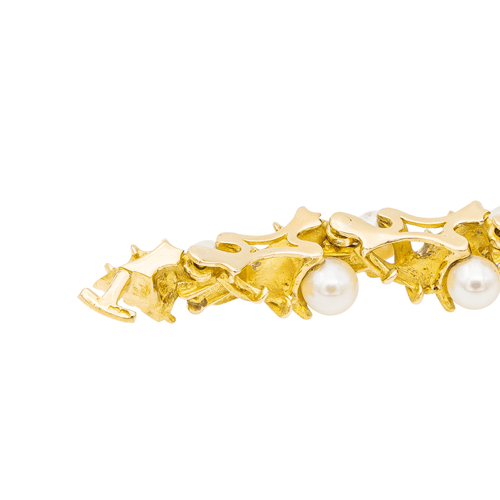 Collier Collier en or jaune 18 carats avec perles et diamants 58 Facettes 2041065CN