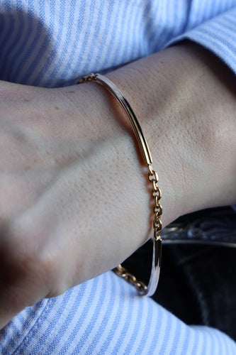 Bracelet Bracelet en or jaune 18 carats, maille forçat alternée 58 Facettes 2041077CN