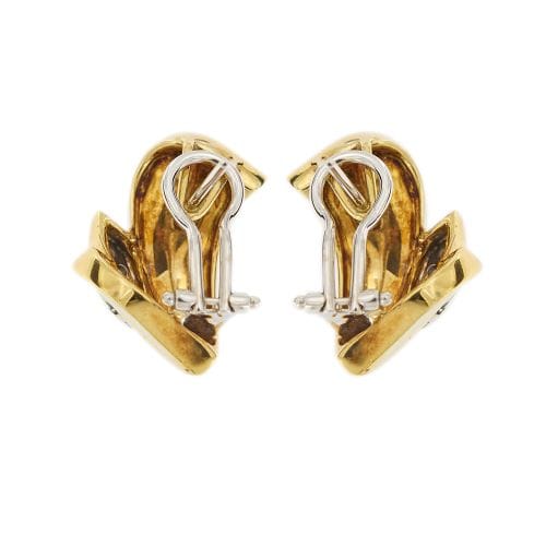 Boucles d'oreilles Damiani - Boucles d’oreilles clous en or jaune et diamants 58 Facettes 20545