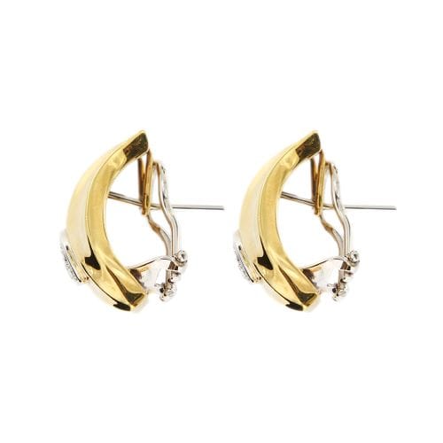 Boucles d'oreilles Damiani - Boucles d’oreilles clous en or jaune et diamants 58 Facettes 20545