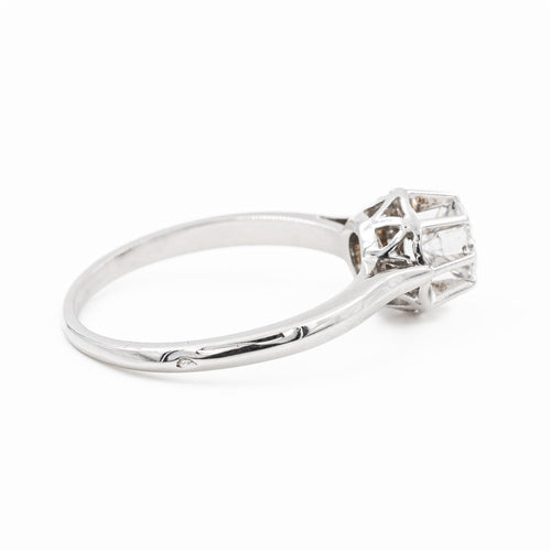 Bague 54 Bague solitaire en or blanc 18 carats avec diamant taille brillant 58 Facettes 2058191CN