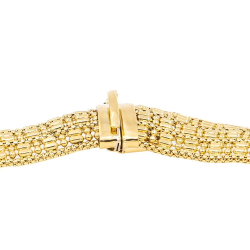 Collier Collier maille souple dentelée en or jaune 18 carats 58 Facettes 2075384CN