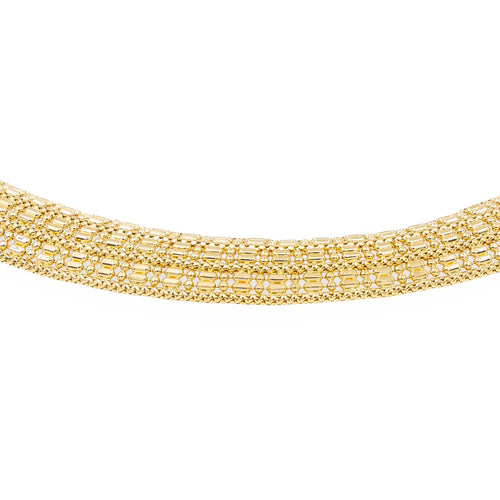 Collier Collier maille souple dentelée en or jaune 18 carats 58 Facettes 2075384CN