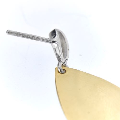 Boucles d'oreilles Boucles d’oreilles pendantes fleur en or jaune et or blanc 18 ct 58 Facettes 20837